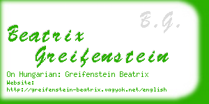 beatrix greifenstein business card